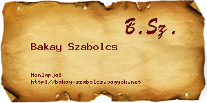 Bakay Szabolcs névjegykártya